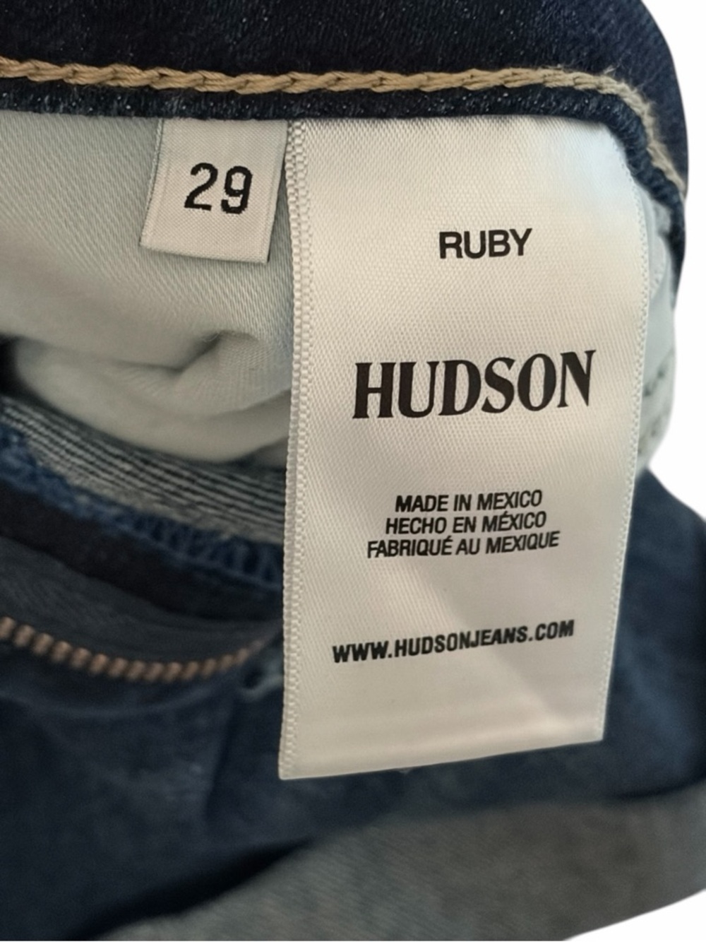 Hudson Denim Cuffed Shorts Flap Pocket Dark Wash Jean Shorts - Picture 7 of 10